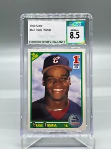 1990 Score #663 Frank Thomas CSG 8,5 Rookie Graded quasi nuovo come nuovo + SLAB carta da baseball - Foto 1 di 3