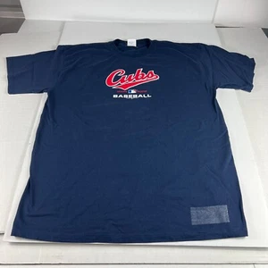 Y2K Majestic MLB Chicago Cubs Shirt Adult Extra Large Blue Faded Short Sleeve - Picture 1 of 15