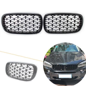 Front Grille Glossy Black Style Fit for BMW X5 F15 2014-2016 2015 - Picture 1 of 9