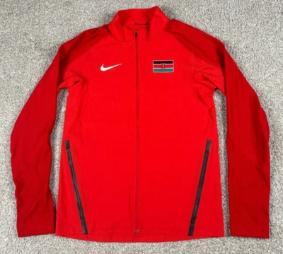Chaqueta de la Selección Nacional de Kenia para Hombres Pequeña Roja Nike Juegos Olímpicos Correr Pista Campo Foto 1 de 4