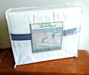 New Bed Sheet Set Bella Russo Microfiber Satin Trim Pillowcases Queen Size White - Picture 1 of 4