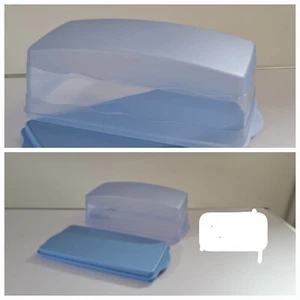 Tupperware Junge Welle Kastenkuchenbehälter Hellblau / wie unbenutzt  - Bild 1 von 1