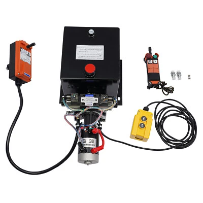 8 Quart Double Acting Hydraulic Pump 12V DC Dump Trailer Power Unit Wireless R/C - Image 1 of 4
