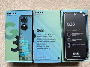 NEW BLU smartphones G33 UNLOCKED 32/3GB Android Dual Sim Smart Phone - Picture 1 of 2
