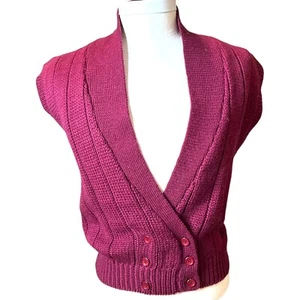 The Villager Women Knit Wool Vest Purple Quiet Luxury Hong Kong Small - Picture 1 of 12