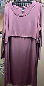 NWT Old Navy Maternity Womens Dress Sz XX Pink Long Sleeve Pullover Knee Length - Picture 1 of 9