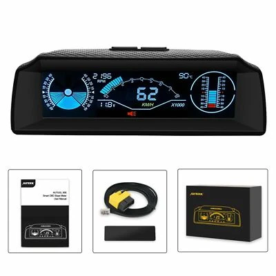  OBD2 Car HUD Computer Head Up Display Smart Digital Slope Meter Speedometer   - Image 1 of 4