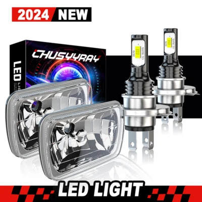 Faros LED rectangulares de 5x7" 7x6 pulgadas para furgoneta Chevy G10 G20 G30 1978-1995 2 piezas Foto 1 de 4