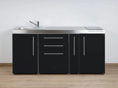 Stengel Miniküche MP 180A, KI Schwarz mit Kühlschrank und Induktionskochfeld - Bild 1 von 4