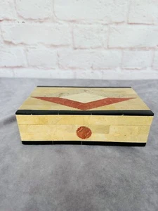 Vintage Tessellated Stone Jewelry Box - Picture 1 of 10