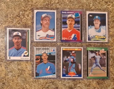 (7) Randy Johnson 1989 Upper Deck Rookie card RC Topps Donruss Fleer Score HOF - Image 1 of 4