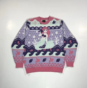 Disney Princess Ariel The Little Mermaid Sweater Women’s Size Medium Purple Pink - Picture 1 of 8