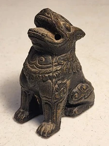 Vintage Cast Bronze Foo Dog Incense Holder - Picture 1 of 7
