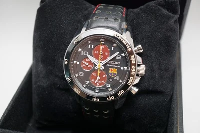 Seiko Sportura SNAE75 FC Barcelona Cronógrafo Cuarzo 40mm Usado Necesita Correa Foto 1 de 4