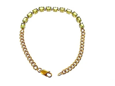 STERLING SILVER 925 PERIDOT BRACELET 19cm HALLMARKED UK EXCELLENT CONDITION - Image 1 of 4