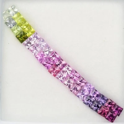 💎 Lote 34 piezas 1.21ct VS-VVS Cuadrado Princesa Zafiro Natural - Calefacción, Madagascar Foto 1 de 4