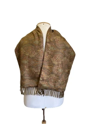 AS9# Prochownick 1880 Italian Scarf Shawl 100% Silk 100% Cashmere Paisley Fringe - Image 1 of 4