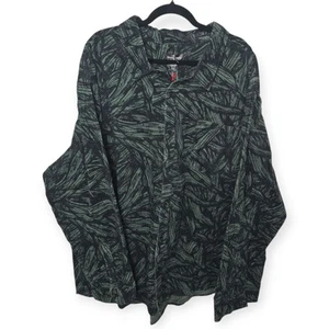 NWT Houston White Mens 5XL Corduroy Shirt Heavyweight Button Up Green Tropical - Picture 1 of 4