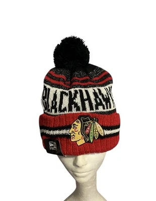 Chicago Blackhawks New Era Beanie вязаный помпон зимняя шляпа НХЛ новый - Изображение 1 из 4