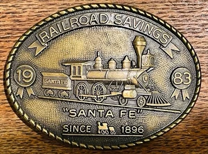 Hebilla de cinturón de tren Newton Kansas Sante Fe 1983 de colección [AH] - Imagen 1 de 2