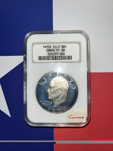 1971 S Silber Eisenhower Dollar 1 $ NGC PP MS68 Cameo - Bild 1 von 6