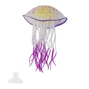 Aquarium Jellyfish Decoration, Soft Silicone Glowing Aquarium Purple B - Picture 1 of 7