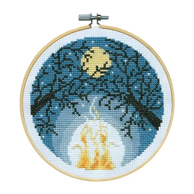 Cross Stitch Kit ~ Design Works Campfire w/6" Wood Hoop #DW7074 - Image 1 of 4