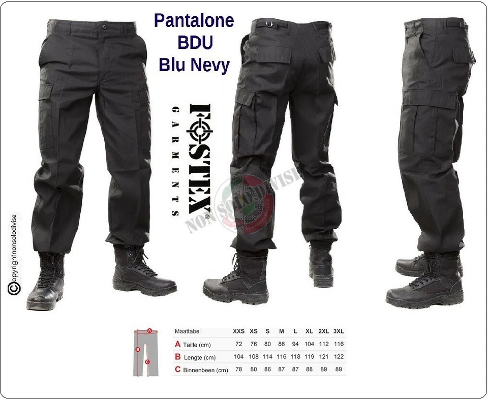 PANTALONI BLU NEVY M65 STYLE BDU MILITARY ARMY COMBAT CARGO TROUSERS PANTS  - Imagen 1 de 4