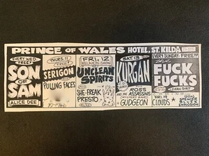 Signed Original FRED NEGRO Pencil & Ink ADVERTISING ART Prince Wales Pub Oz punk - Bild 1 von 7