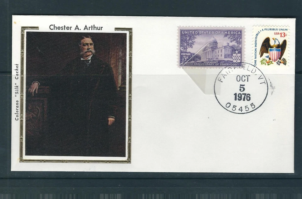 USA Presidents / Chester A. Arthur . (  NOT A FDC ). Colorano Silk Cachet - Image 1 of 1