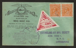 1935 AUSTRALIA rocket mail Fraser Island - MAHENO - EZ 2C1 - Picture 1 of 2