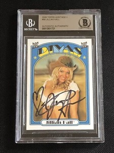 JILLIAN HALL 2006 TOPPS HERITAGE II WWE SIGNED AUTOGRAPHED CARD BAS AUTHENTIC