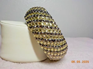 CRYSTAL AND HEMATITE RHINESTONE STUDDED BANGLE - Picture 1 of 13