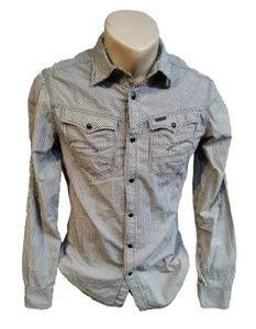 G-Star men's ARC 3 D shirt size S black white color plaid - Picture 1 of 10