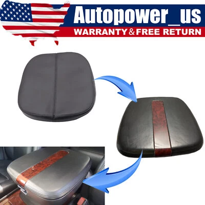 Fits 2007-2014 Cadillac Escalade Leather Center Console Lid Armrest Cover Black - Image 1 of 4