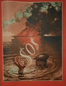 Rara illustrazione di BOCCASILE del 1940, "S.O.S." - Imagen 1 de 1