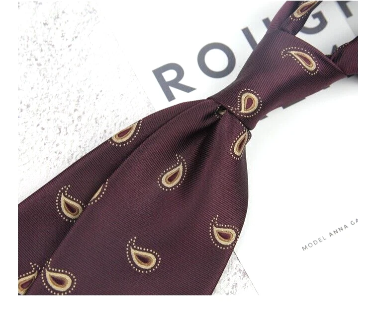 Nueva Corbata Clásica Paisley Roja Marrón JACQUARD TEJIDA 100% Seda Para Hombre Foto 1 de 1