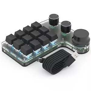 Wireless Programmable Mechanical Keyboard RGB Macro 12/15 Keys + 3 Knobs Keypad - Picture 1 of 22