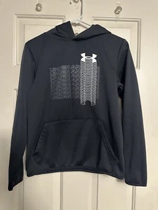 Under Armour Sweater Hoodie Youth L Hooded Sweatshirt Cold Gear Black Loose - Picture 1 of 3