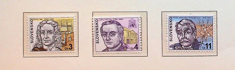 SLOVAKIA Sc 320-22 NH ISSUE OF 1999 - FAMOUS PEOPLE - Image 1 of 1