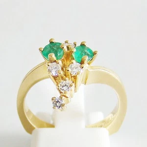 Ring Gold 750er Brillanten Smaragde Goldringe Brillantringe 18 kt Diamant Damen - Bild 1 von 5