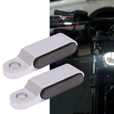 For Harley Davidson Fatbob Fatboy Dyna Motorcycle Turn Signals Handlebar Lights - Image 1 of 4