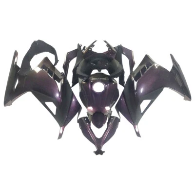 Kit de carenado negro púrpura + tanque para carrocería Kawasaki Ninja 300 EX300R 2013-2017 Foto 1 de 4