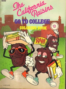 Vintage 1988 The California Raisins Go to College Children's Coloring Book - Picture 1 of 4
