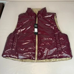 Moda Nova Athena Chaleco Puffer Reversible Granate y Tostado Nuevo con Etiquetas Talla XL - Imagen 1 de 7