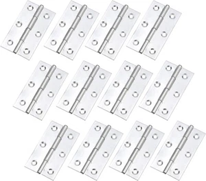 Hinges Dwinging Door Hinge Silver Stainless Steel 3 Inch Hinge Pack of 12 - Picture 1 of 7