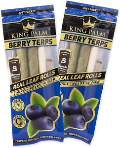 King Palm | Mini | Berry Terps | Palm Leaf Rolls | 2 Packs of 2 Each = 4 Rolls