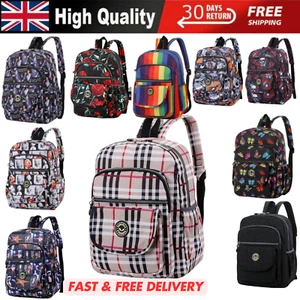 UNISEX BACKPACK GYM TRAVEL SCHOOL WOMEN'S SHOULDER RUCKSACK BAG LIGHTWEIGHT KB - Picture 1 of 24