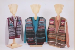 Ann Norling KNITTING PATTERN #1 Scrap Vest - Short, Medium or Long - 36"-52" - Picture 1 of 3