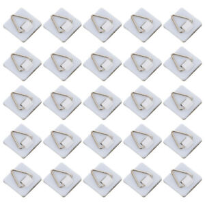  50 Pcs White Iron Nail-free Triangular Sticky Hook Clothes Rack